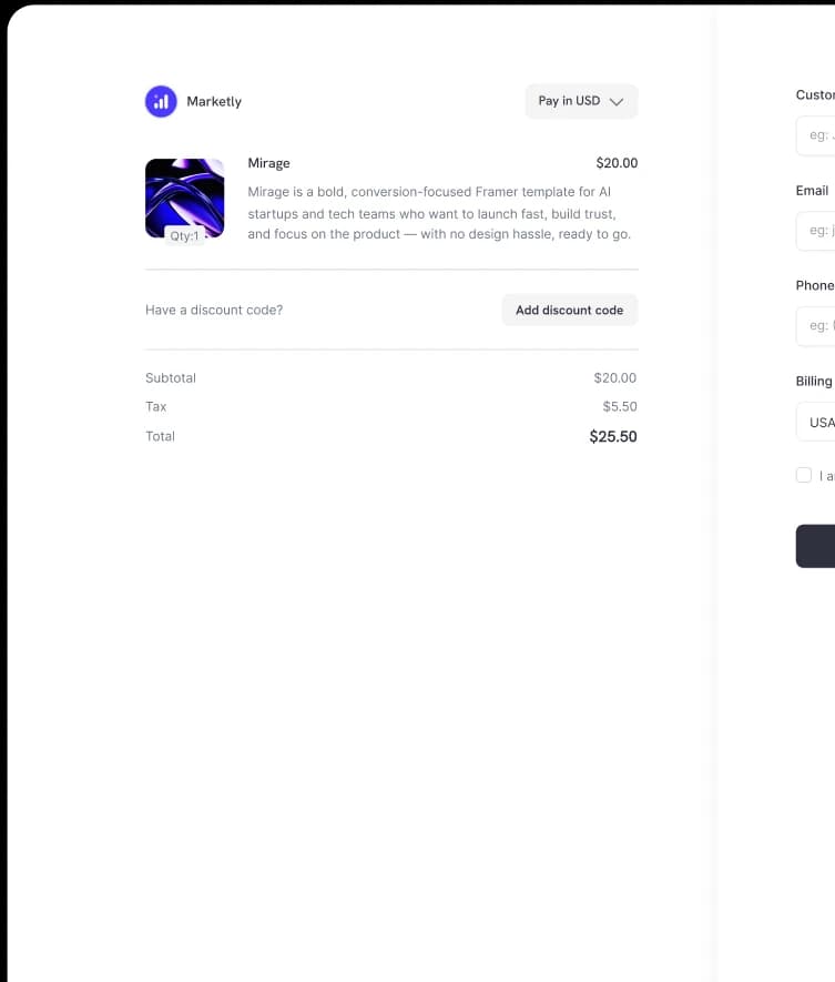 Payment link workflow preview